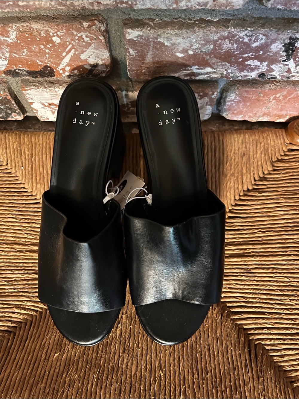 a new day Black Platform Slide Mules - Picture 2 of 5